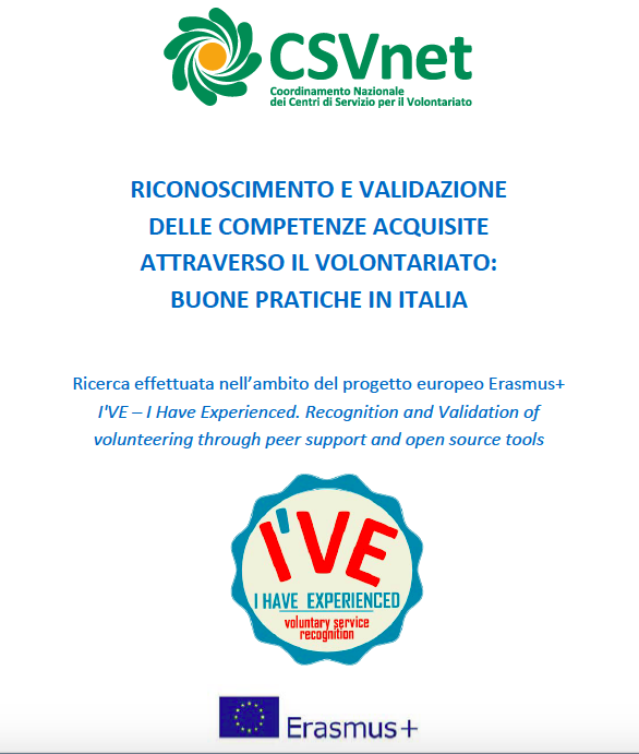 Riconoscimento e validazione delle competenze acquisite attraverso il volontariato: le buone pratiche in Italia 